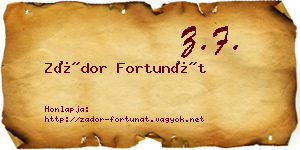 Zádor Fortunát névjegykártya